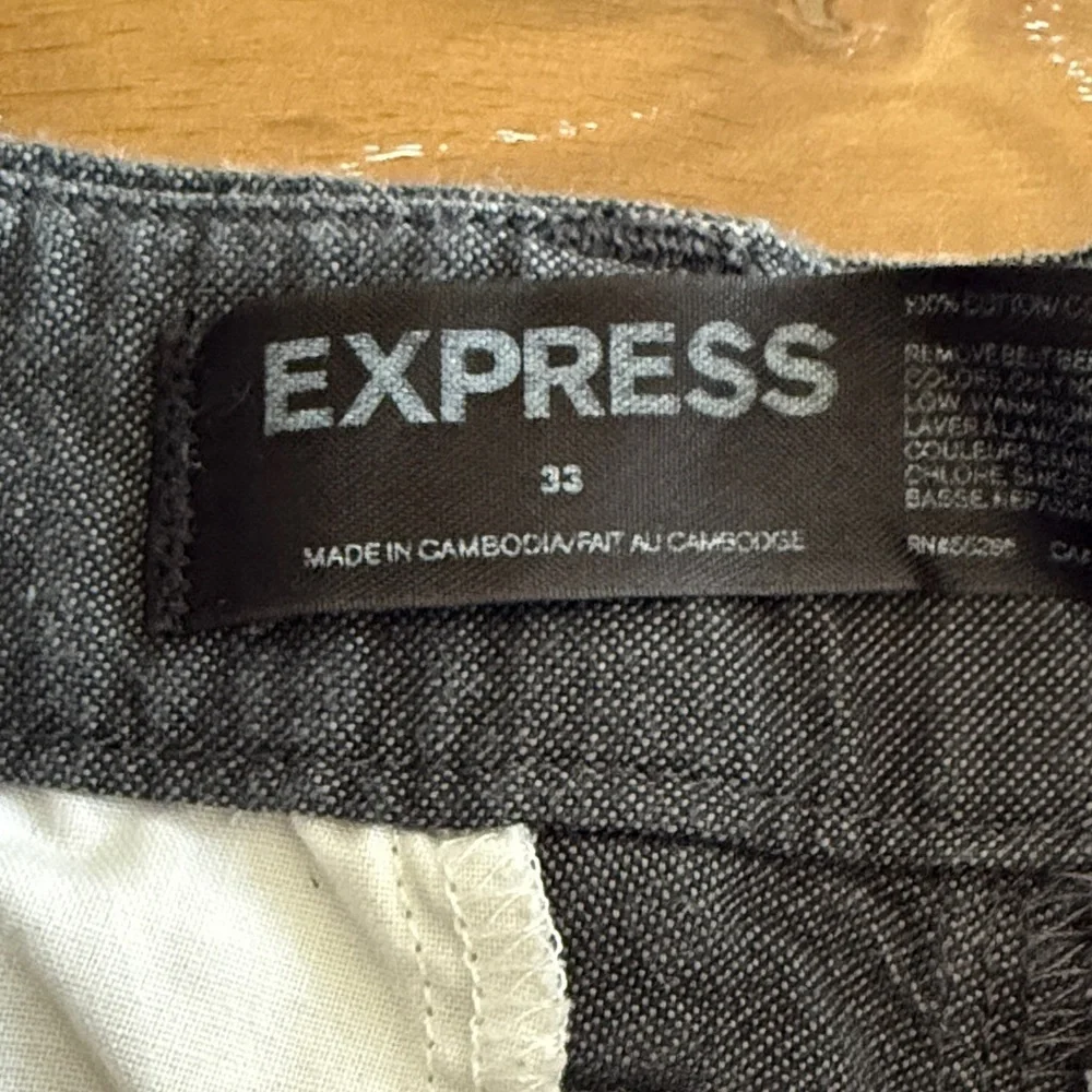 Express Charcoal Flat Front Shorts